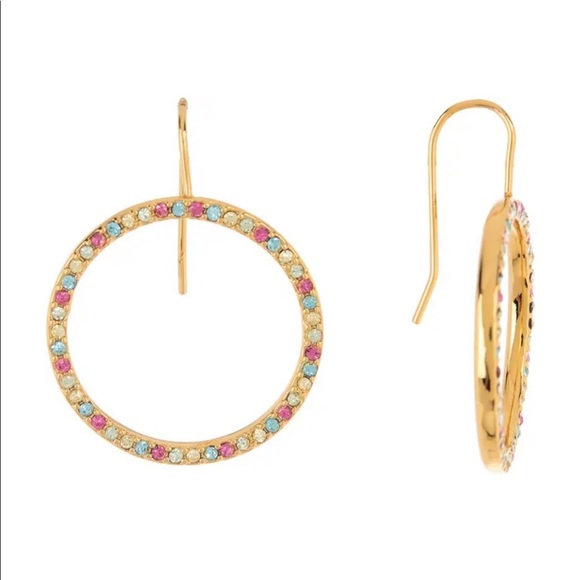 🆕Kate Spade multicolor gold hoop earrings A